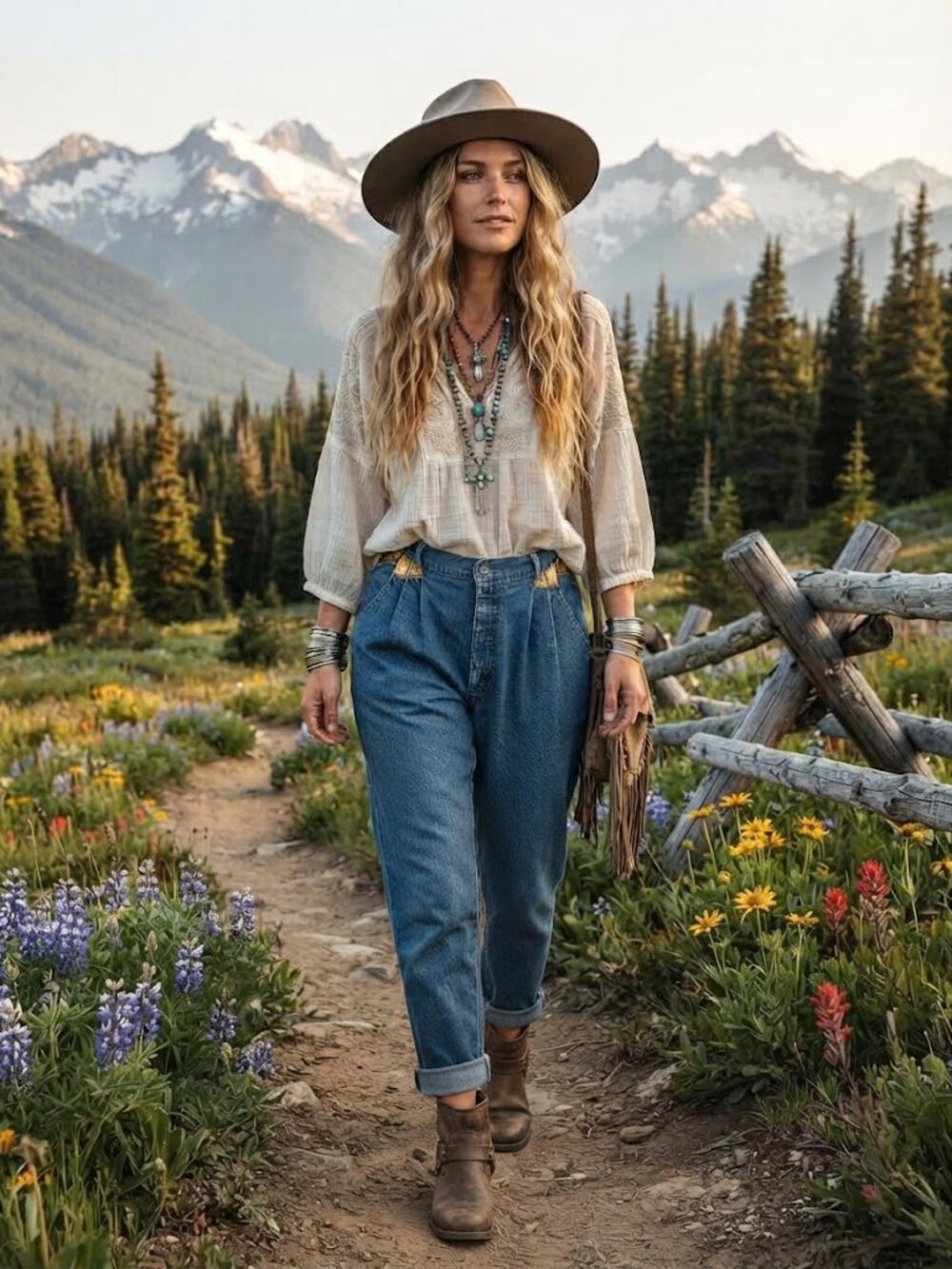Classic High-Waist Blue Denim Jeans